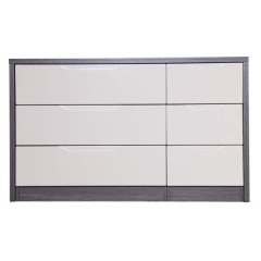 Aruba Grey with Sand Gloss 3 Drawer Double Chest